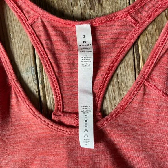 Lululemon Heathered Red Orange Essential Tank Top Womens Size 2 - Picture 8 of 10